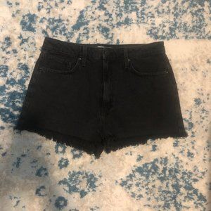 black denim shorts